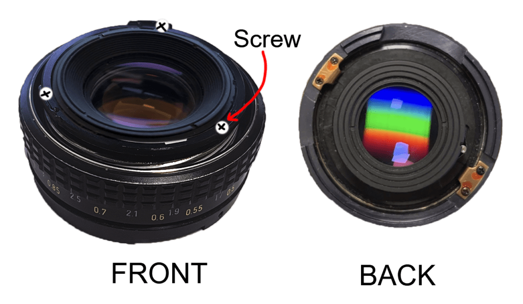 disassembled lenses